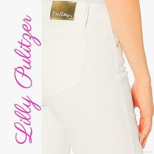 🌸NWT Lilly Pulitzer South Ocean Slim Crop Pants  Resort White • 16